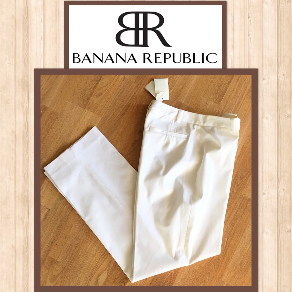 Banana Republic Ivory Stretch Slacks